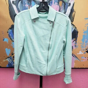 H by Halston Mint Green Moto Jacket